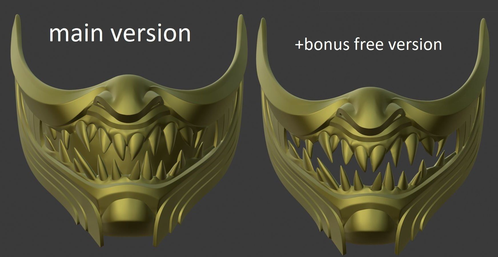 Scorpion Demon Samurai cosplay mask for face Mortal Kombat 11 3D print model_18