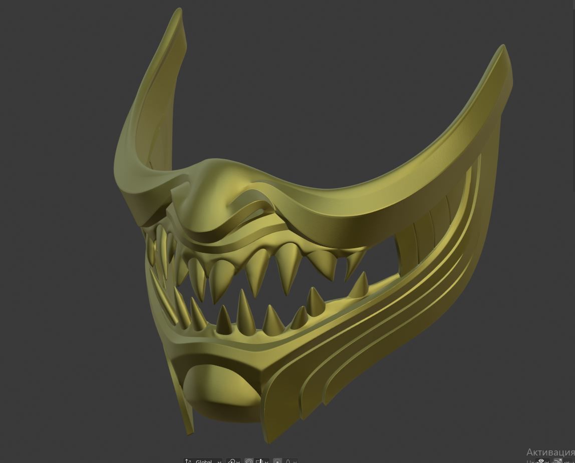 Scorpion Demon Samurai cosplay mask for face Mortal Kombat 11 3D print model_13