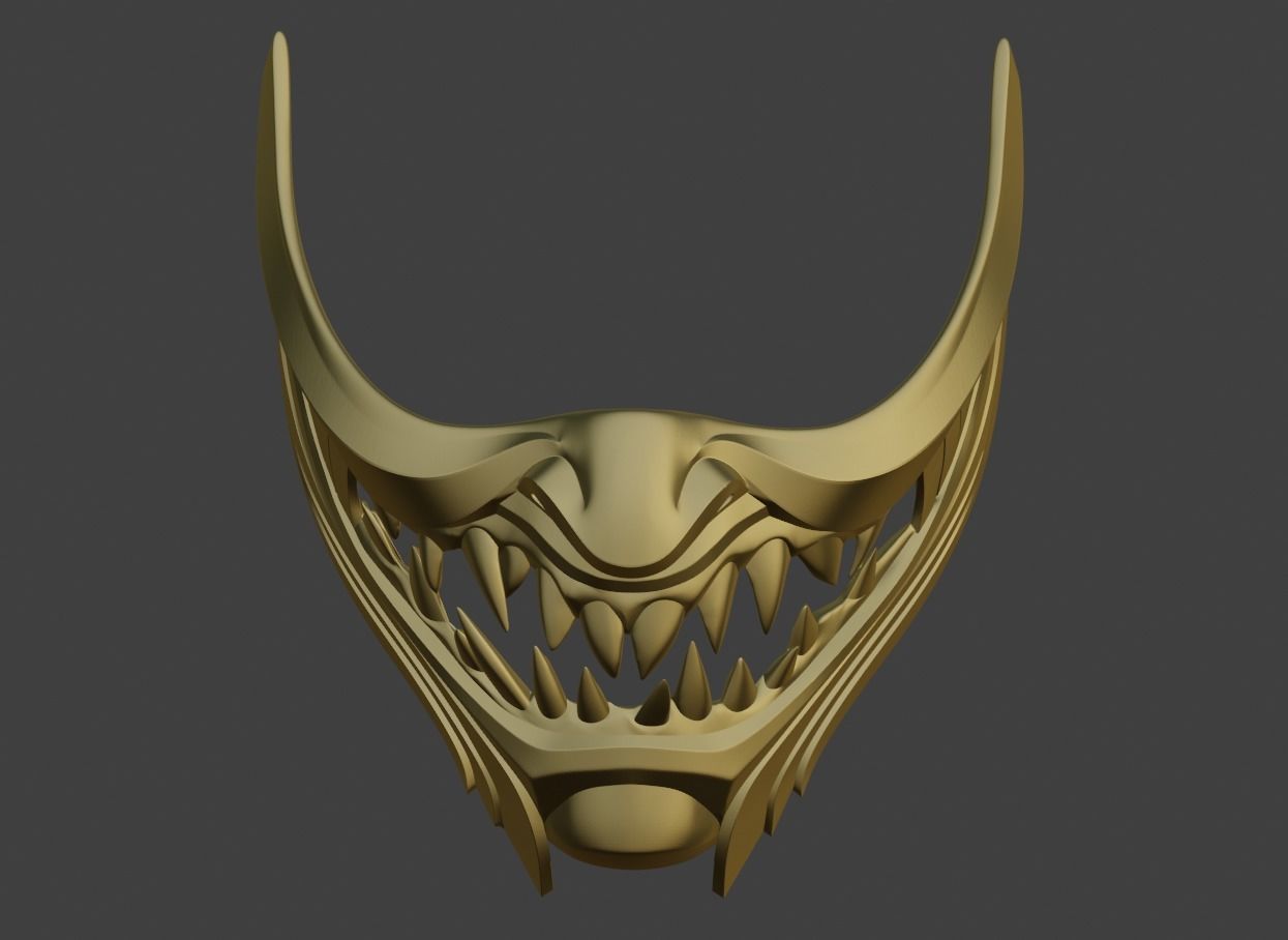 Scorpion Demon Samurai cosplay mask for face Mortal Kombat 11 3D print model_6