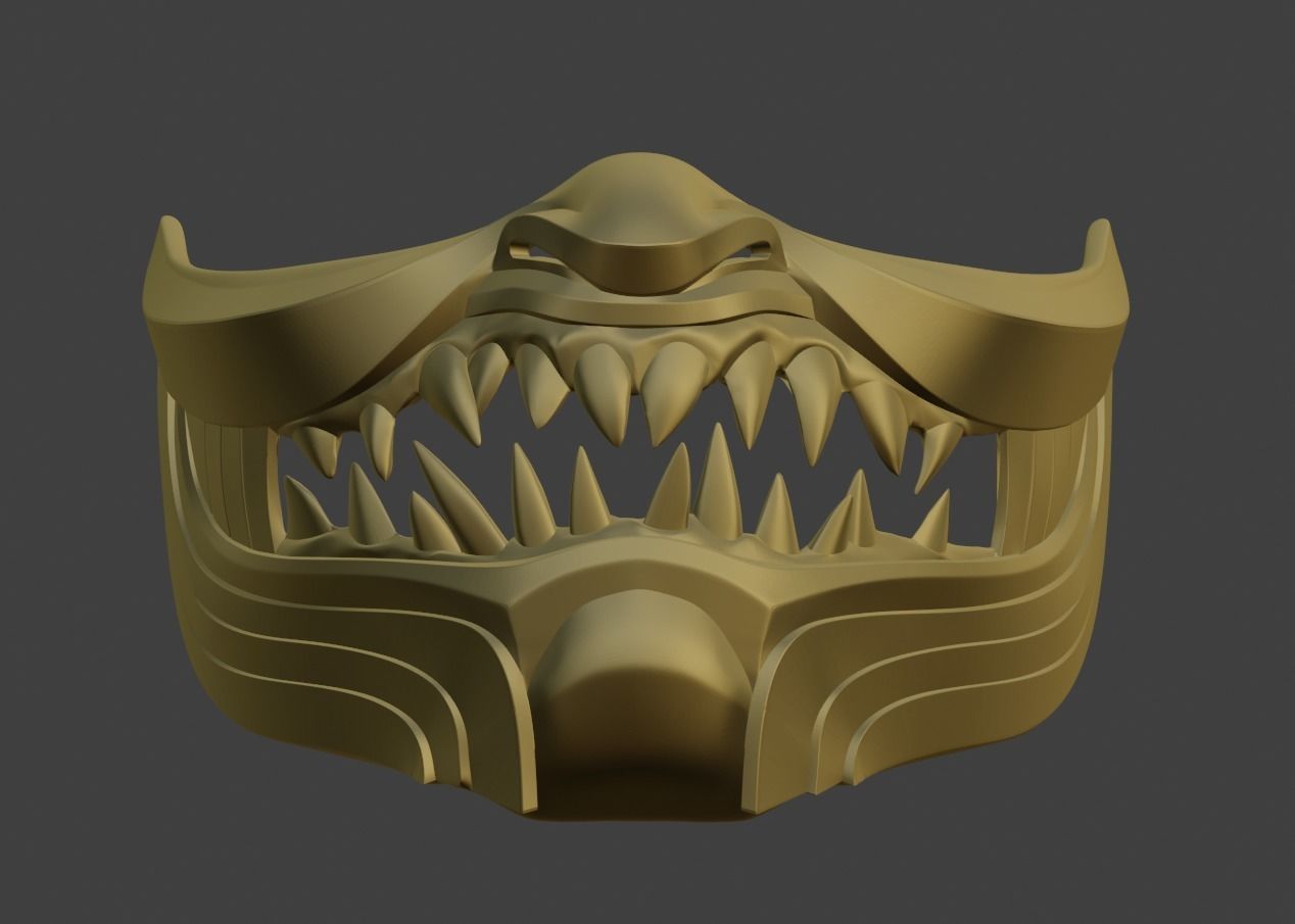 Scorpion Demon Samurai cosplay mask for face Mortal Kombat 11 3D print model_7