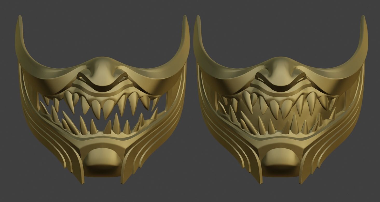 Scorpion Demon Samurai cosplay mask for face Mortal Kombat 11 3D print model_1