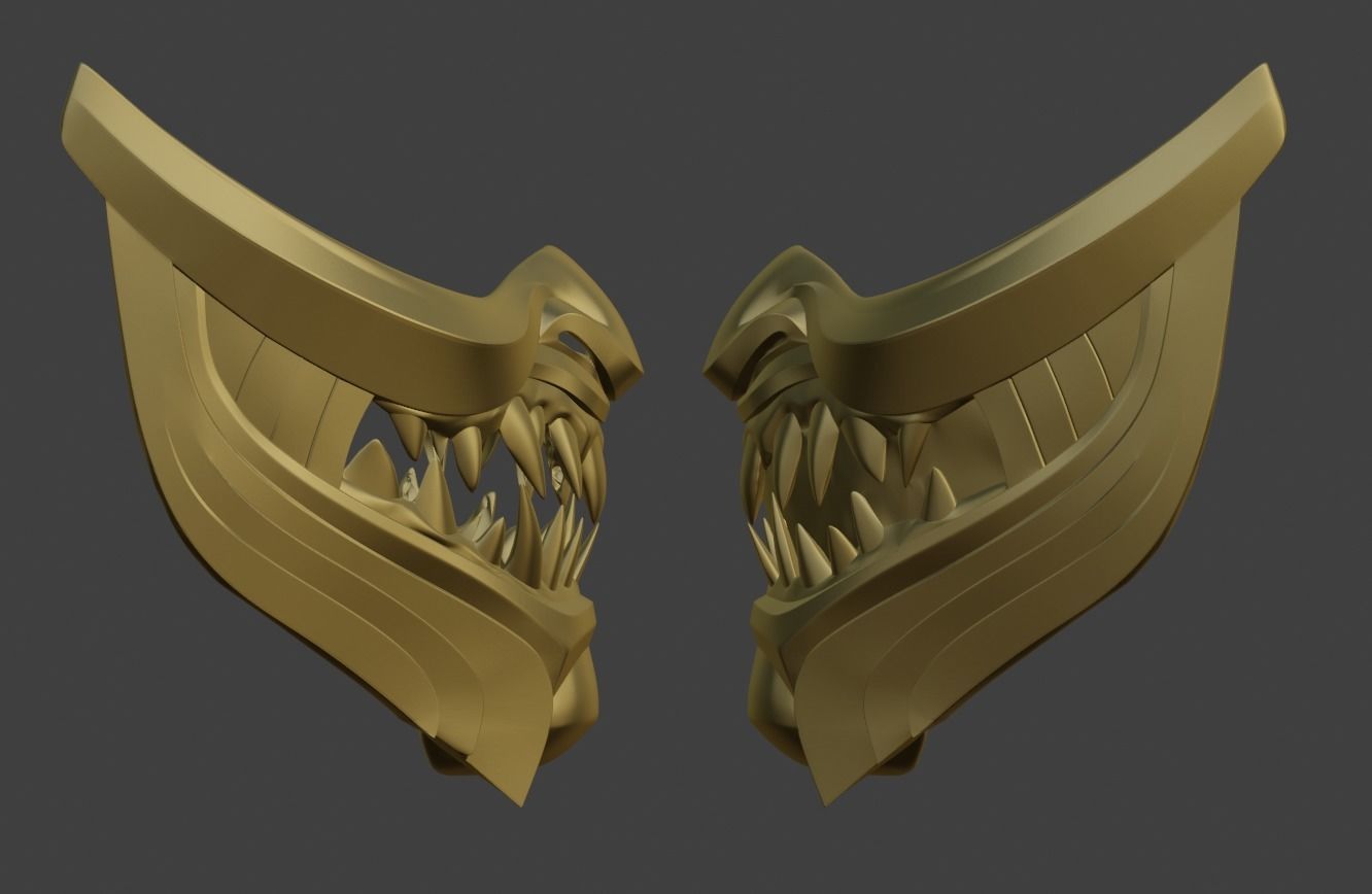 Scorpion Demon Samurai cosplay mask for face Mortal Kombat 11 3D print model_5
