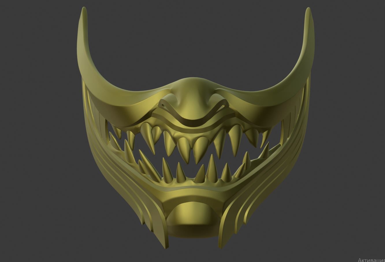 Scorpion Demon Samurai cosplay mask for face Mortal Kombat 11 3D print model_17