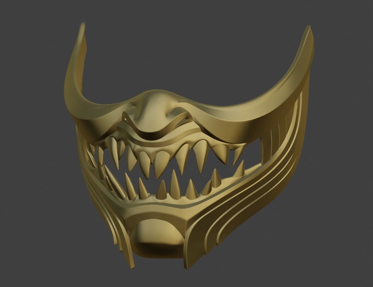 Scorpion Demon Samurai cosplay mask for face Mortal Kombat 11 3D print model_2