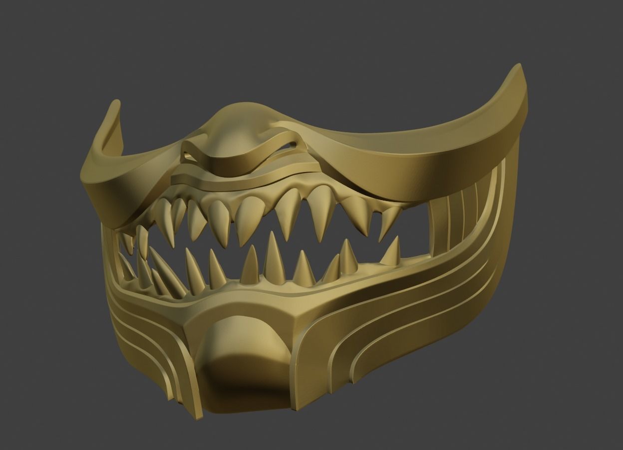 Scorpion Demon Samurai cosplay mask for face Mortal Kombat 11 3D print model_8