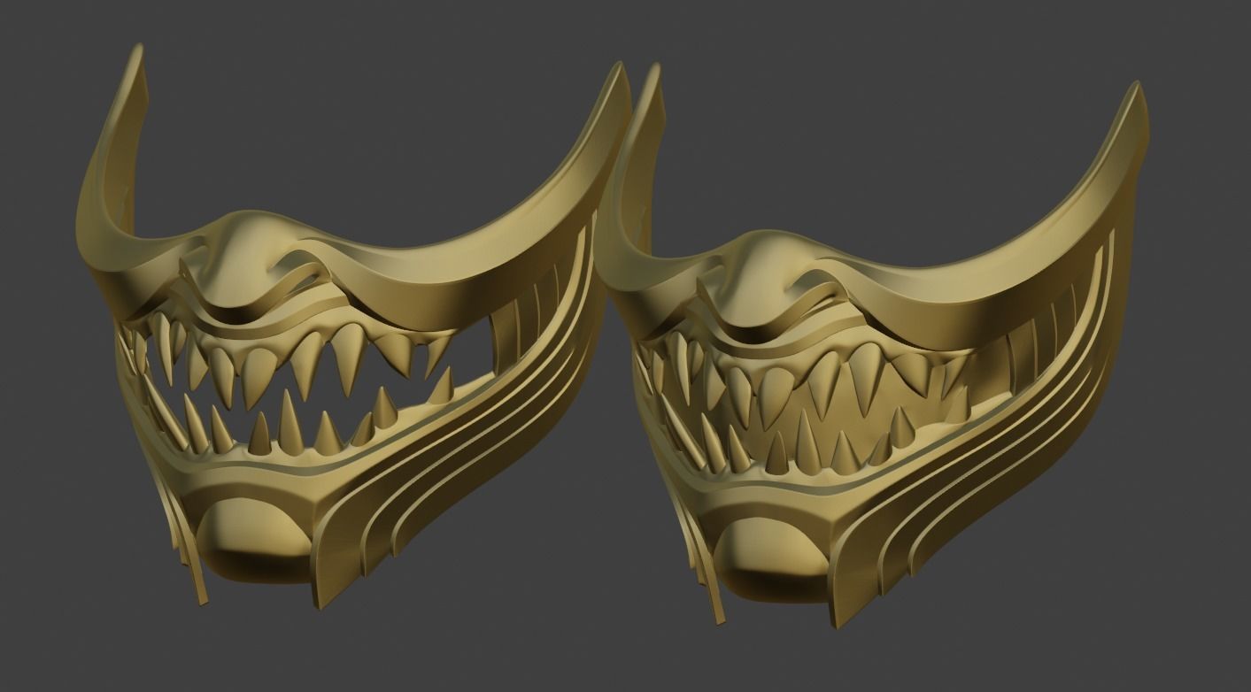 Scorpion Demon Samurai cosplay mask for face Mortal Kombat 11 3D print model_4
