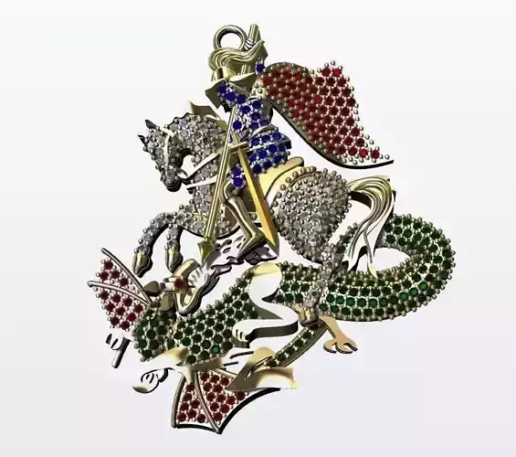 PENDANT SAINT GEORGE 3D print model 3D print model