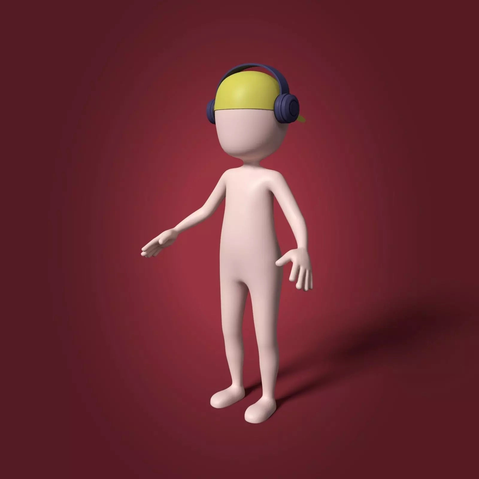 Cartoon Boy - Stickman Low-poly 3D model
