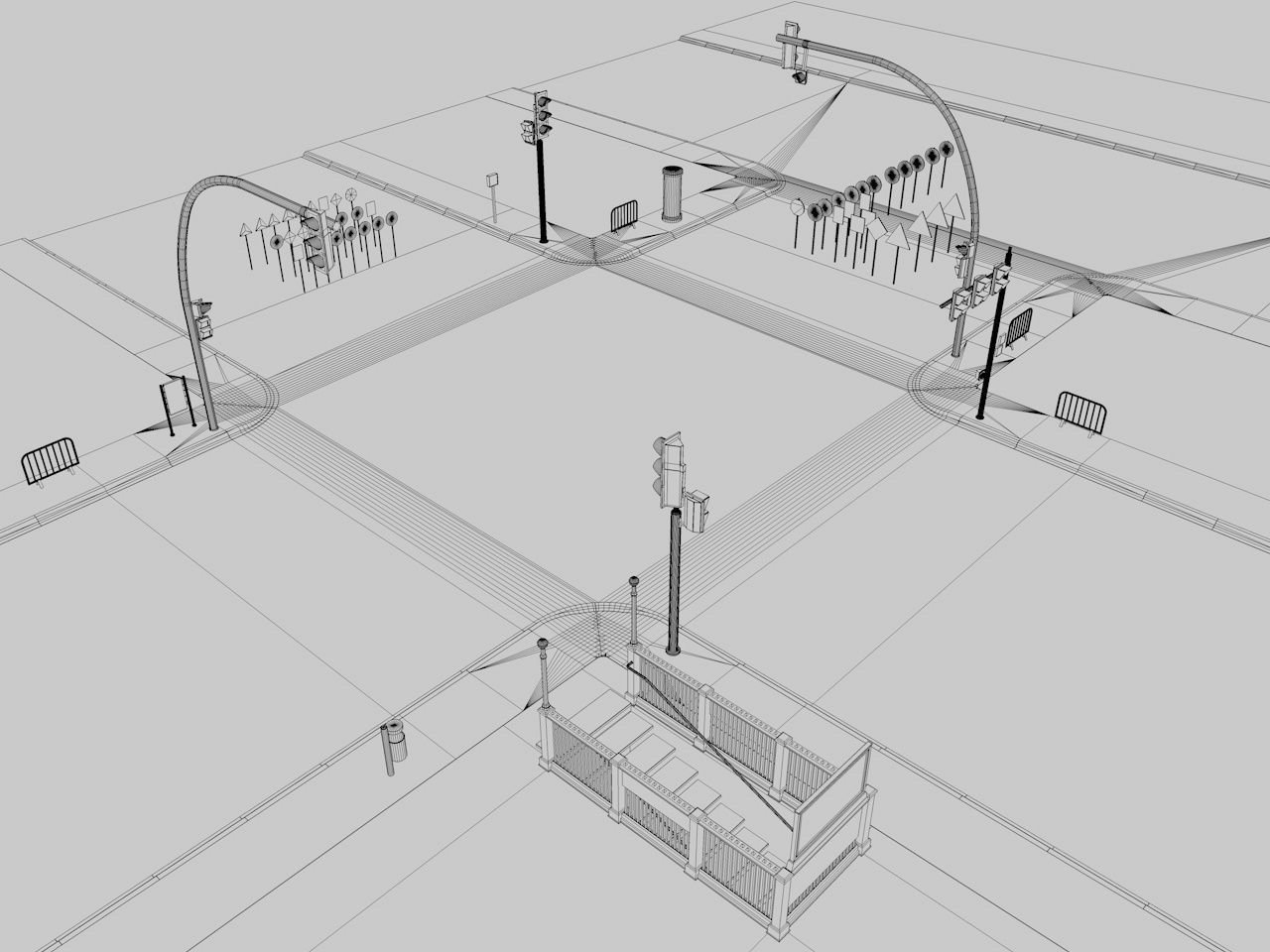 Road Street Collection 3D model_15