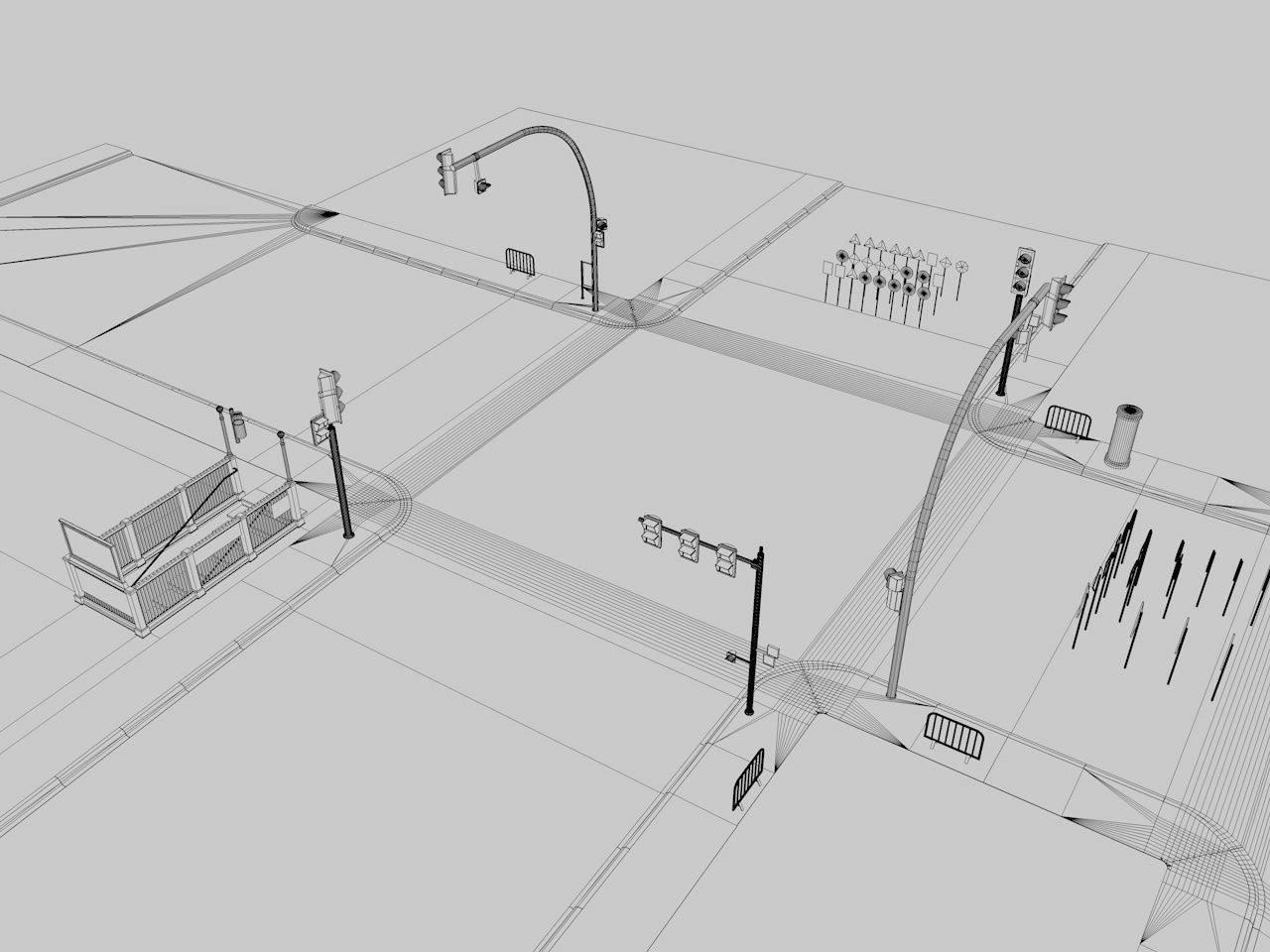 Road Street Collection 3D model_16