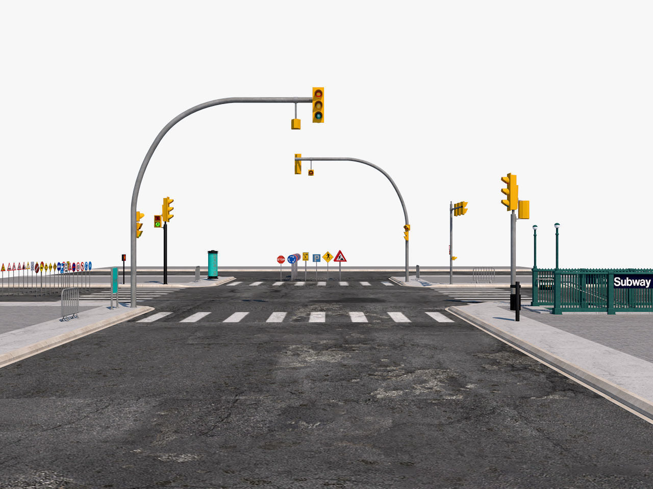 Road Street Collection 3D model_8