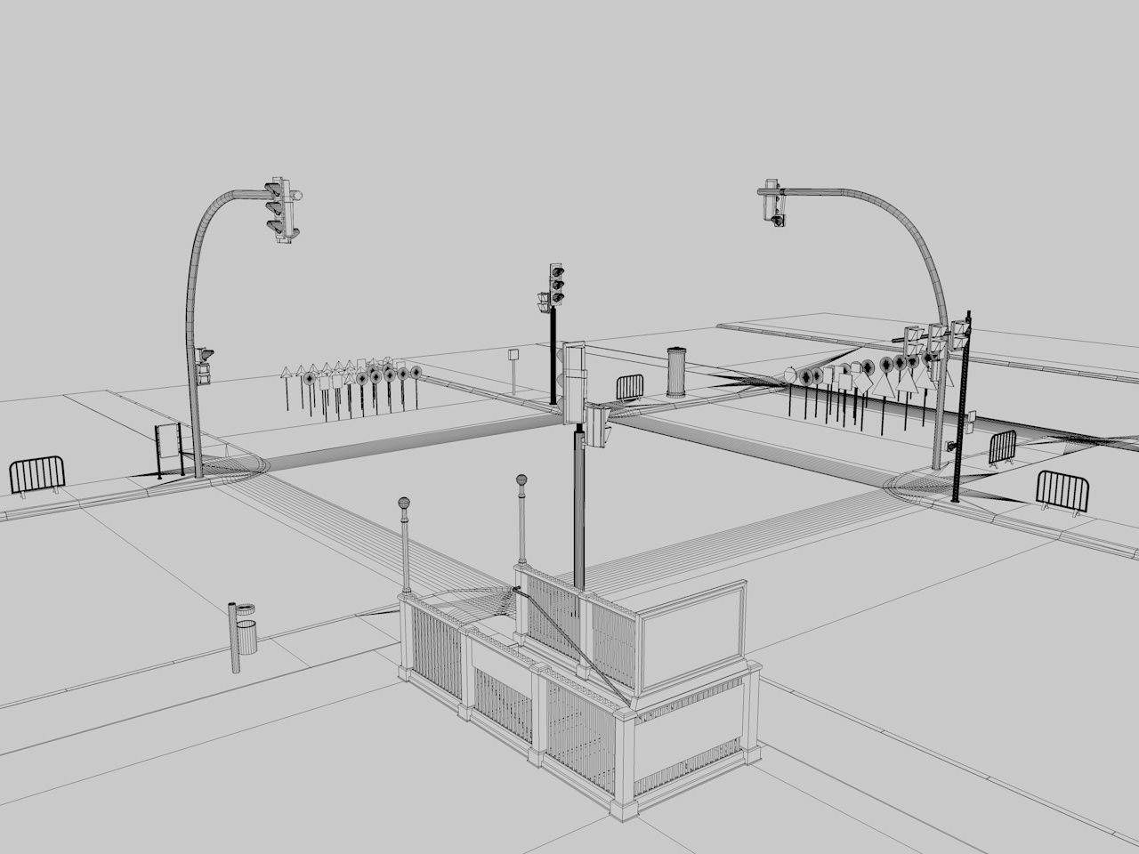 Road Street Collection 3D model_14