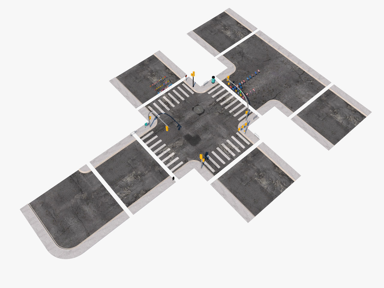 Road Street Collection 3D model_1