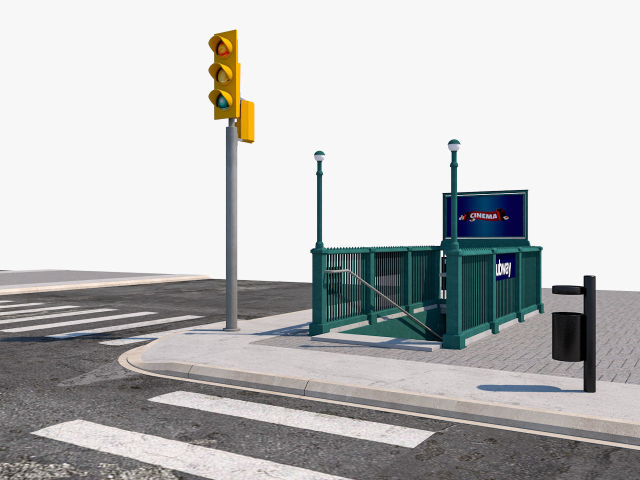 Road Street Collection 3D model_2