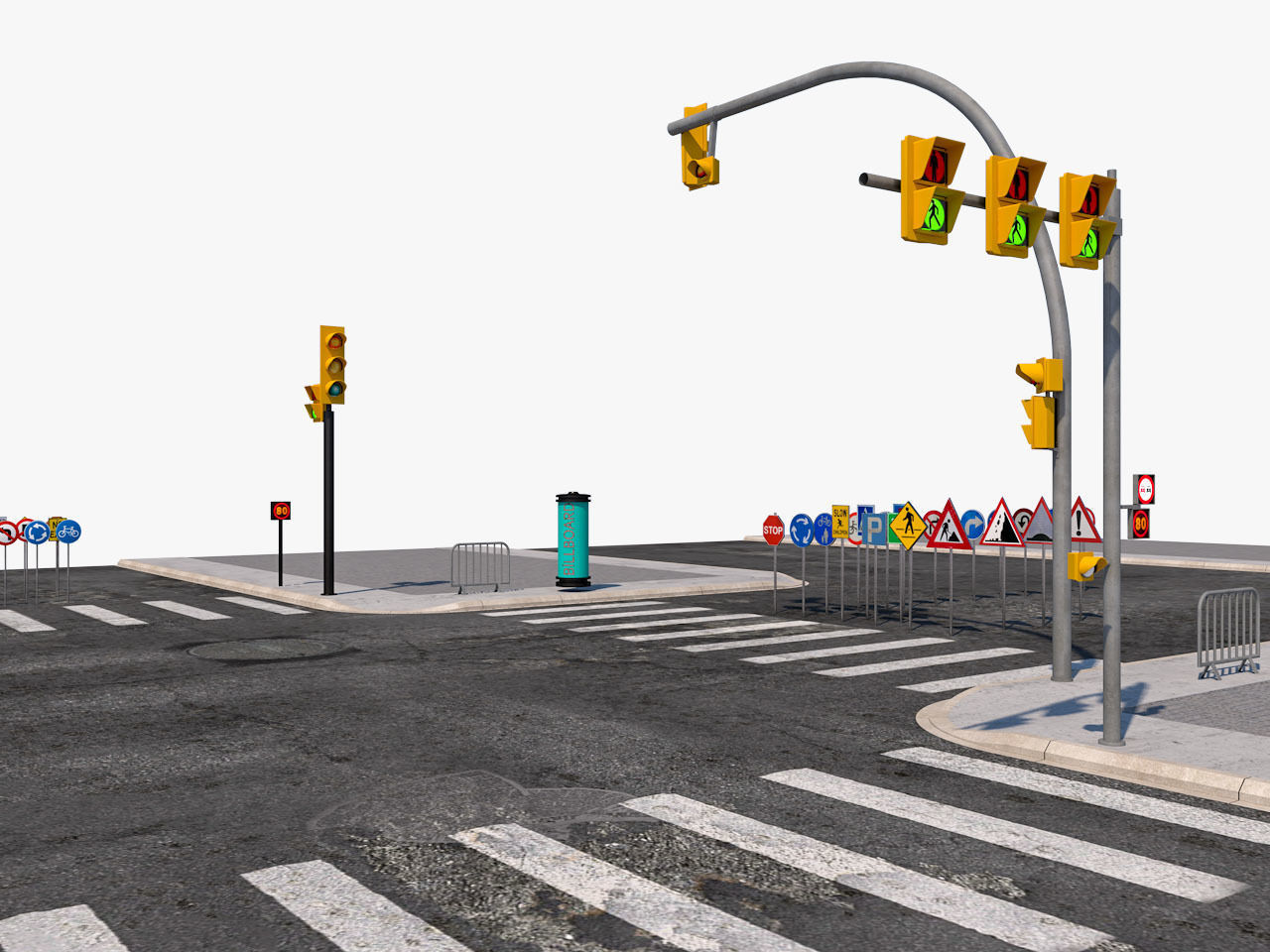 Road Street Collection 3D model_6