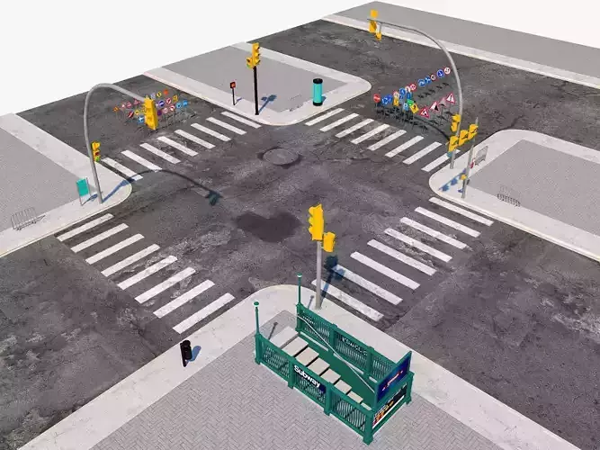 Road Street Collection 3D model