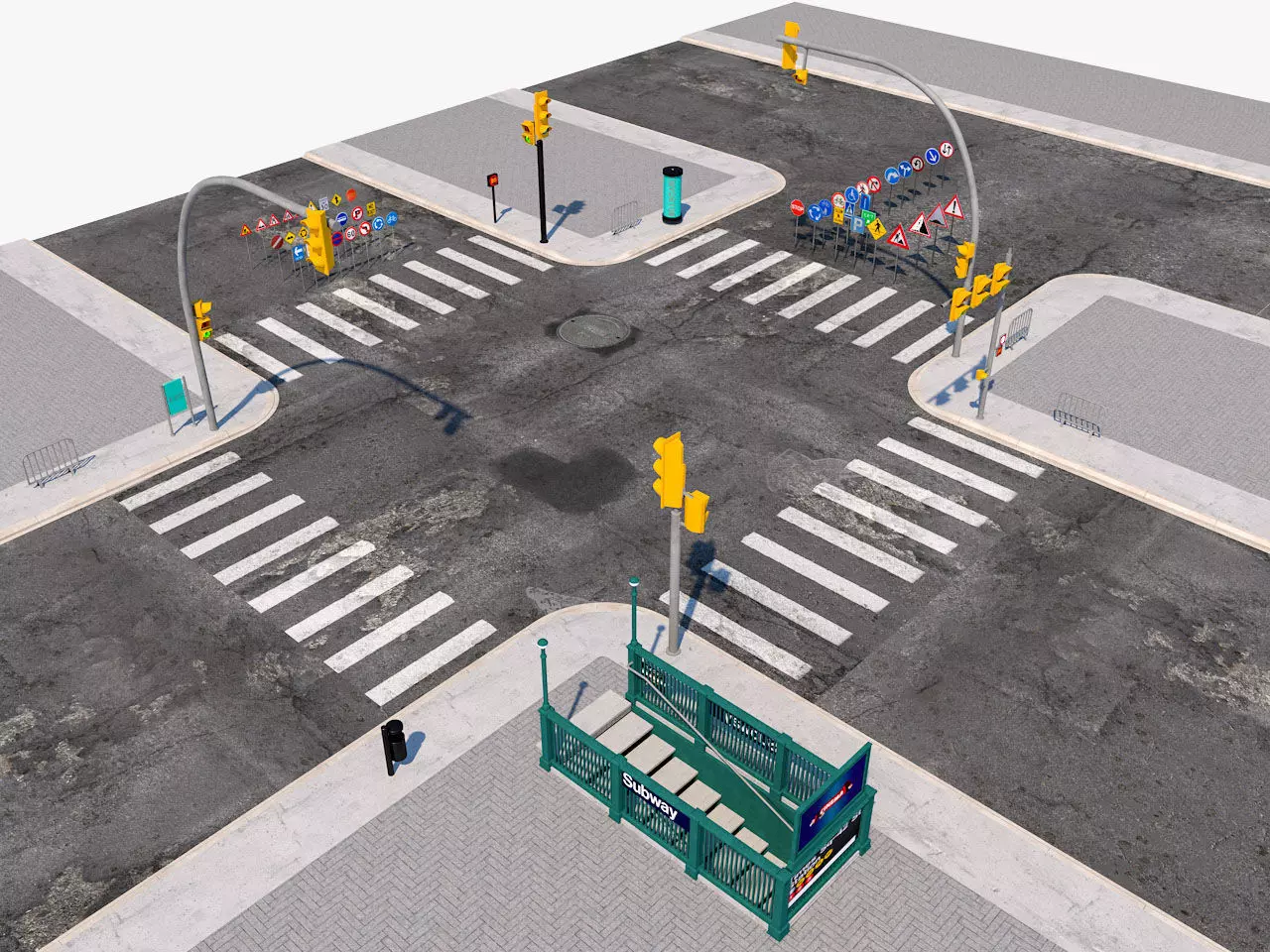 Road Street Collection 3D model_0