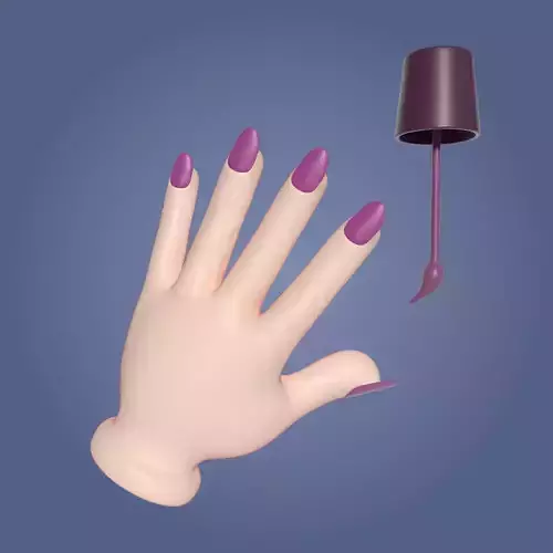 Cartoon Woman Hand - Icon Low-poly 3D model