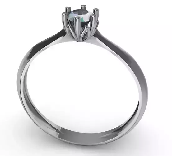 Ring Engagment solitaire flower 3D print model