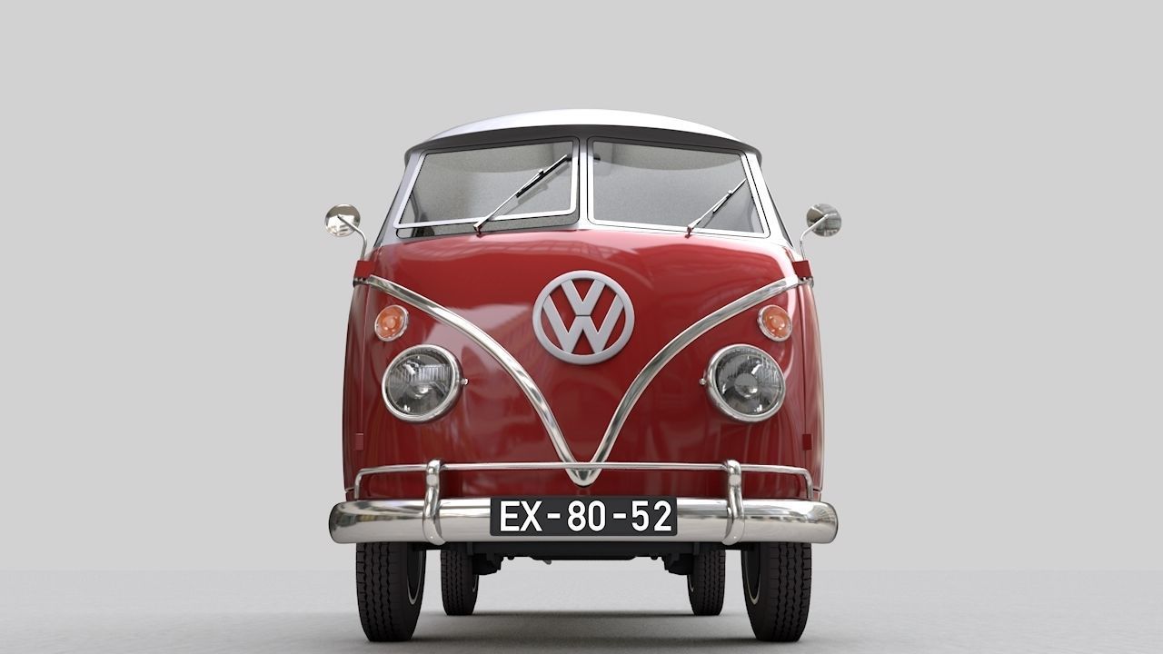 Volkswagen transporter Split Screen Camper Van 1965 3D model_4