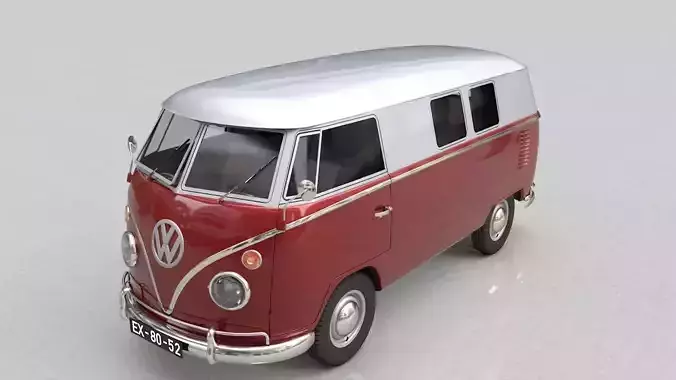 Volkswagen transporter Split Screen Camper Van 1965 3D model