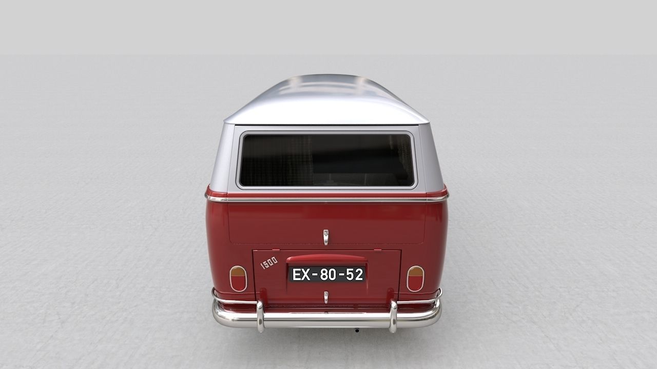 Volkswagen transporter Split Screen Camper Van 1965 3D model_6