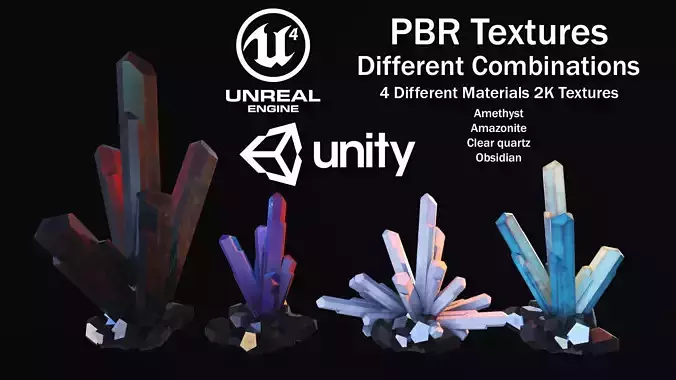 Crystal PBR Model unity - crystals