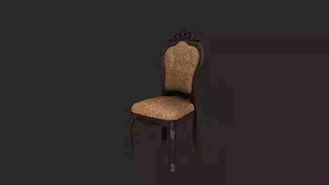 Antique Chair Low-poly 3D model
