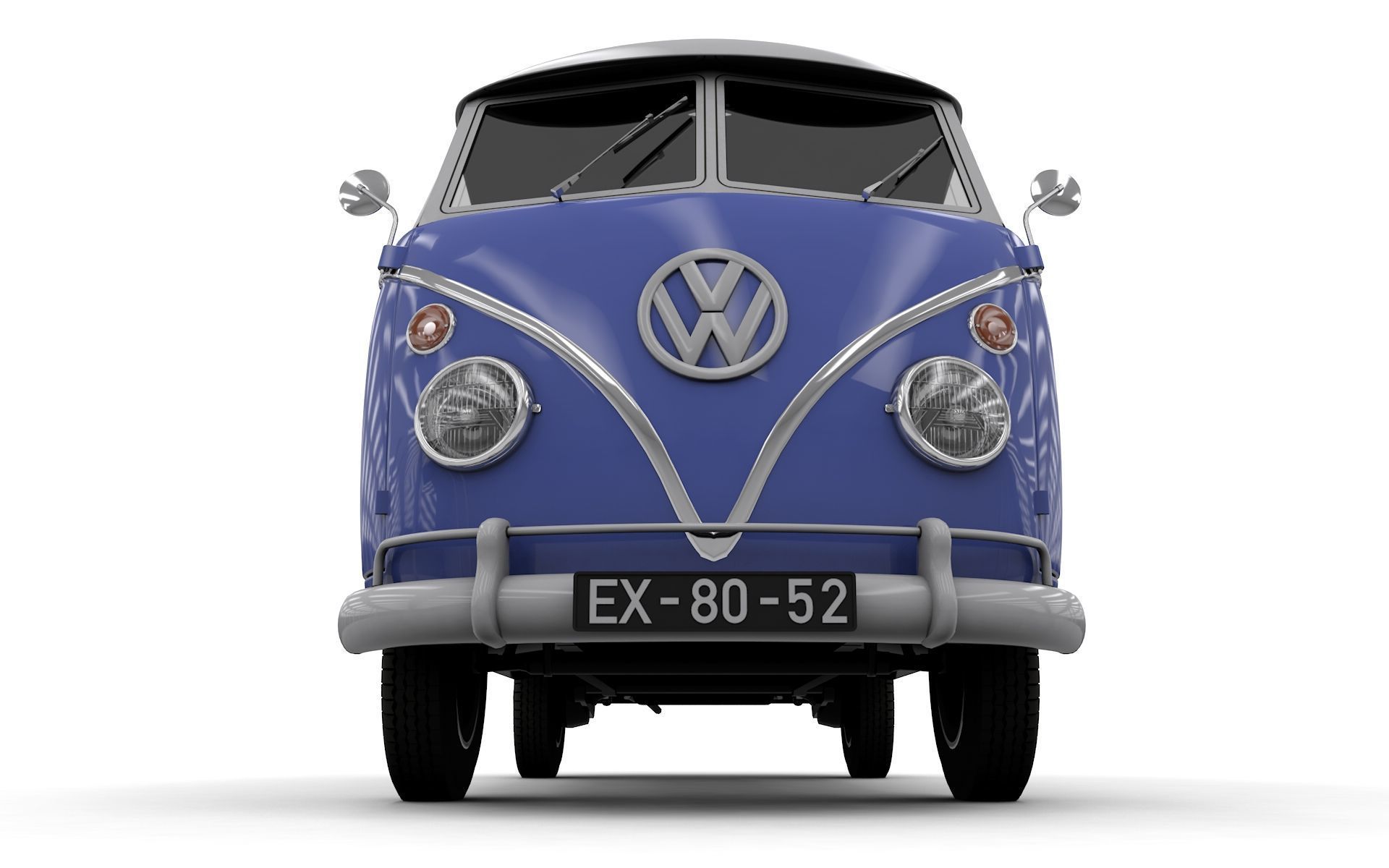 VOLKSWAGEN TRANSPORTER DELUXE 13 WINDOWS 1967 3D model_2