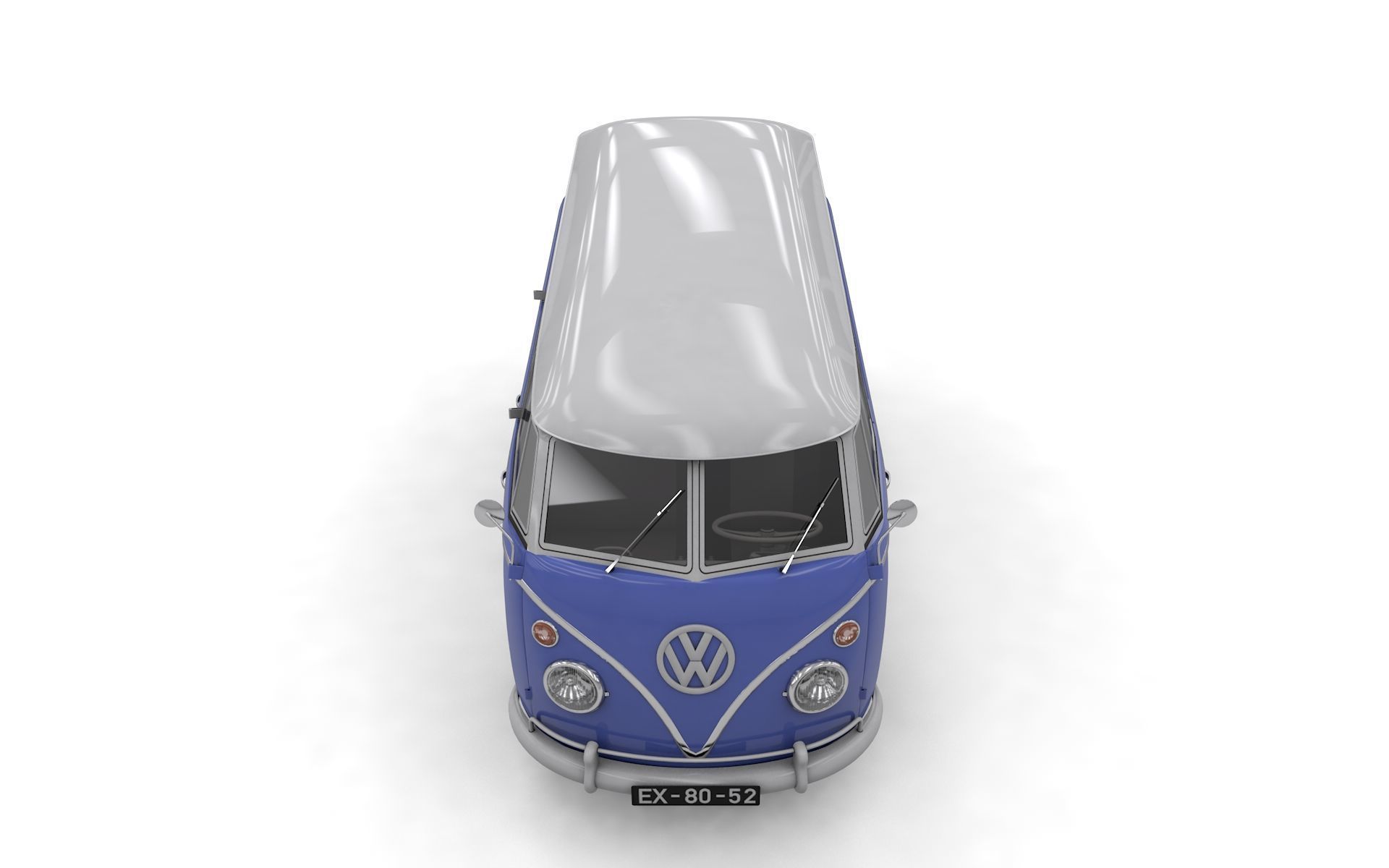VOLKSWAGEN TRANSPORTER DELUXE 13 WINDOWS 1967 3D model_8