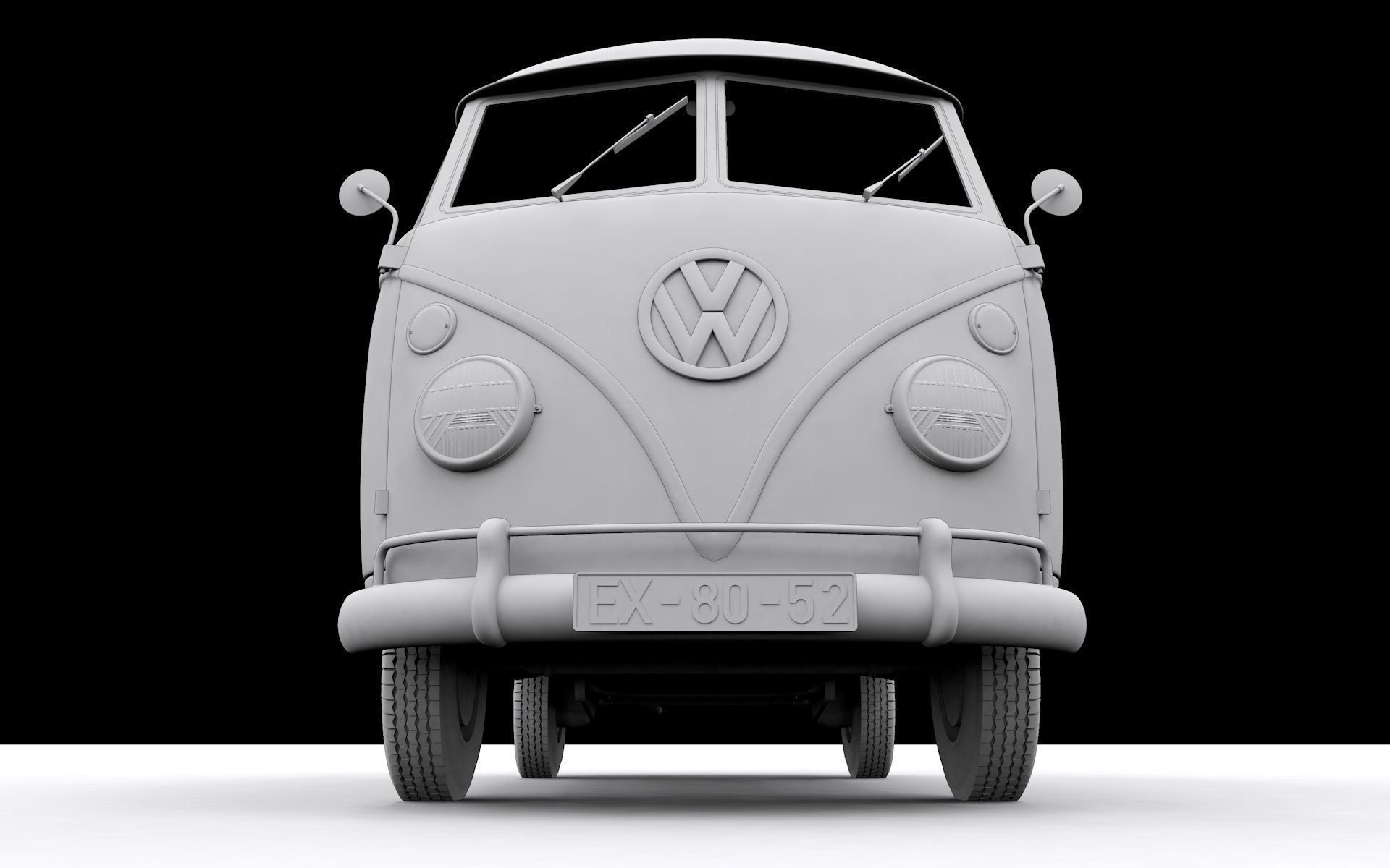 VOLKSWAGEN TRANSPORTER DELUXE 13 WINDOWS 1967 3D model_18