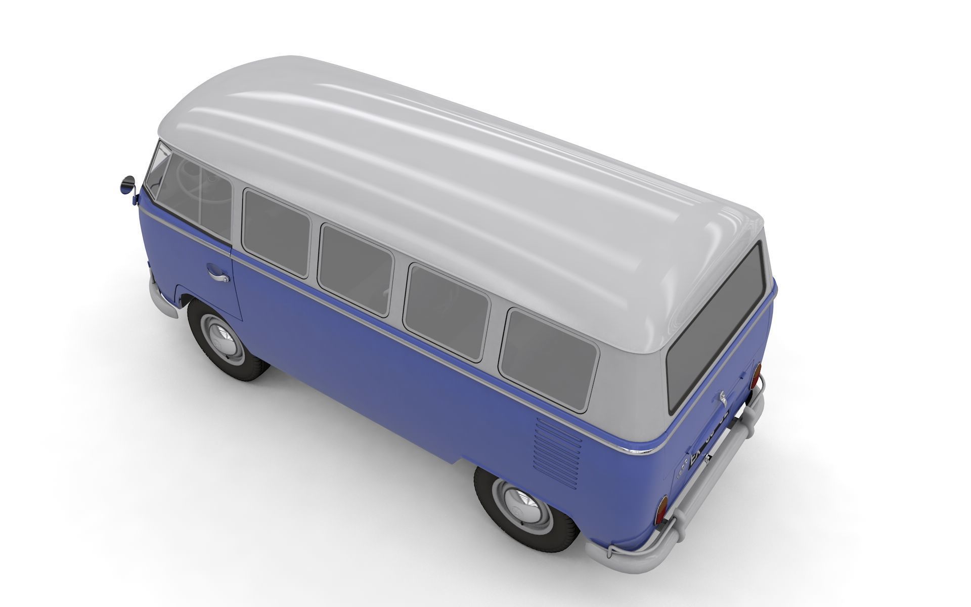 VOLKSWAGEN TRANSPORTER DELUXE 13 WINDOWS 1967 3D model_5