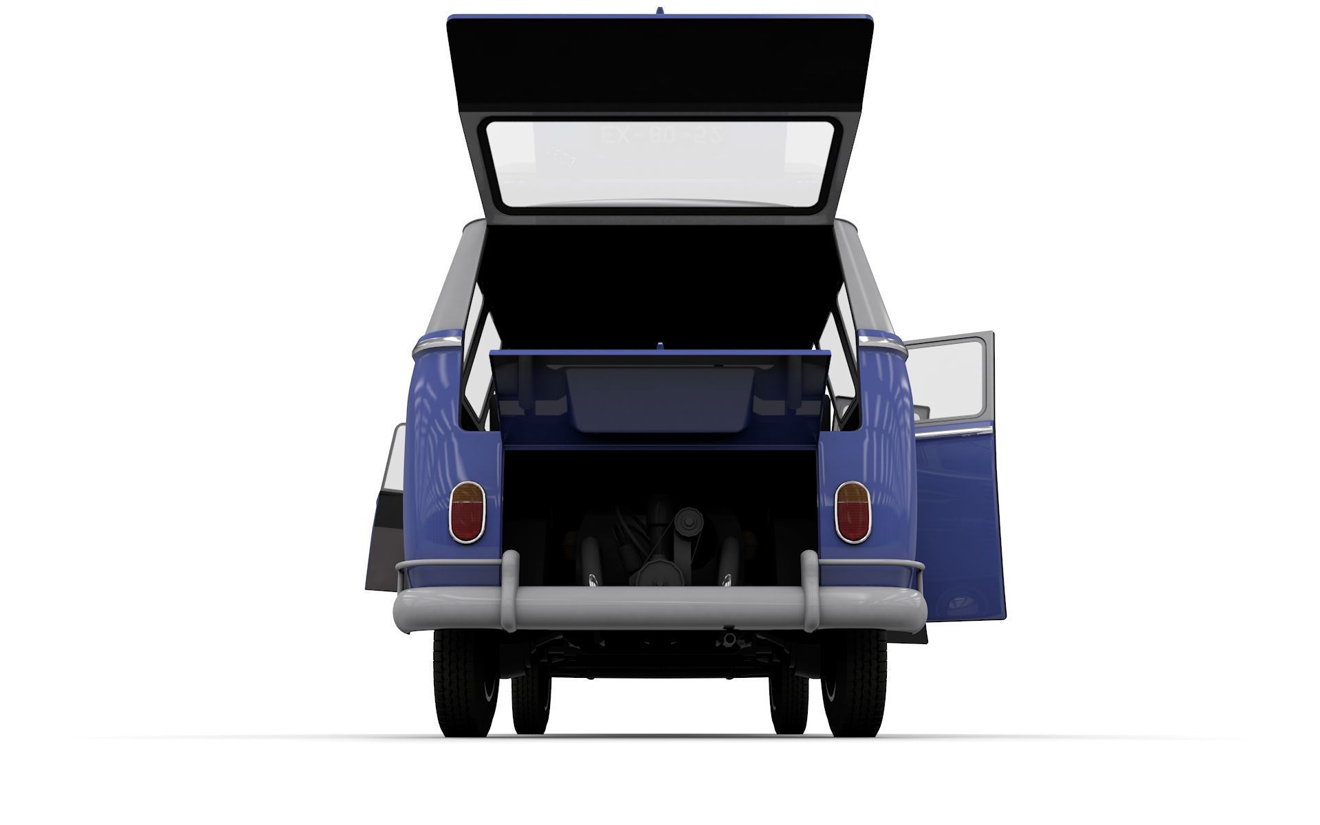VOLKSWAGEN TRANSPORTER DELUXE 13 WINDOWS 1967 3D model_7