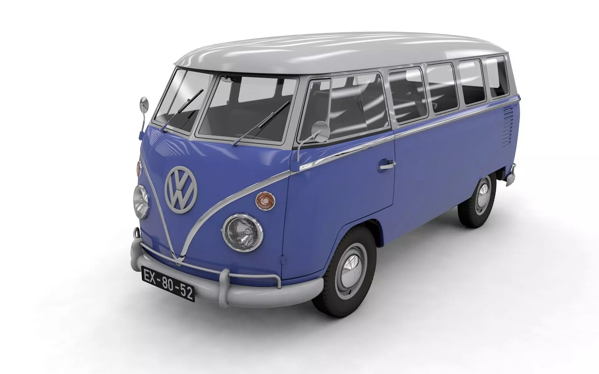 VOLKSWAGEN TRANSPORTER DELUXE 13 WINDOWS 1967 3D model_0