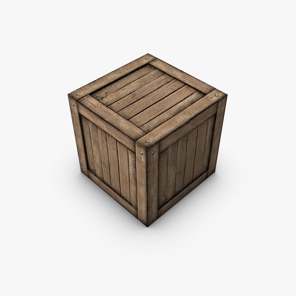 Low poly crate pile of wooden boxes 3D model_3
