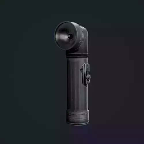 Military Flashlight Game Ready Low-poly 3D model