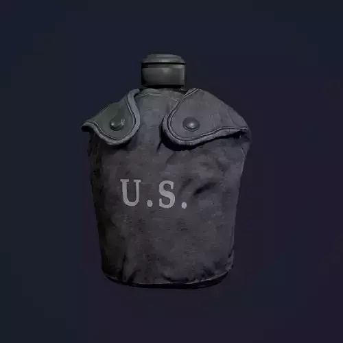 Military Canteen Bottle Equipment Gear Game Ready Low-poly 3D model