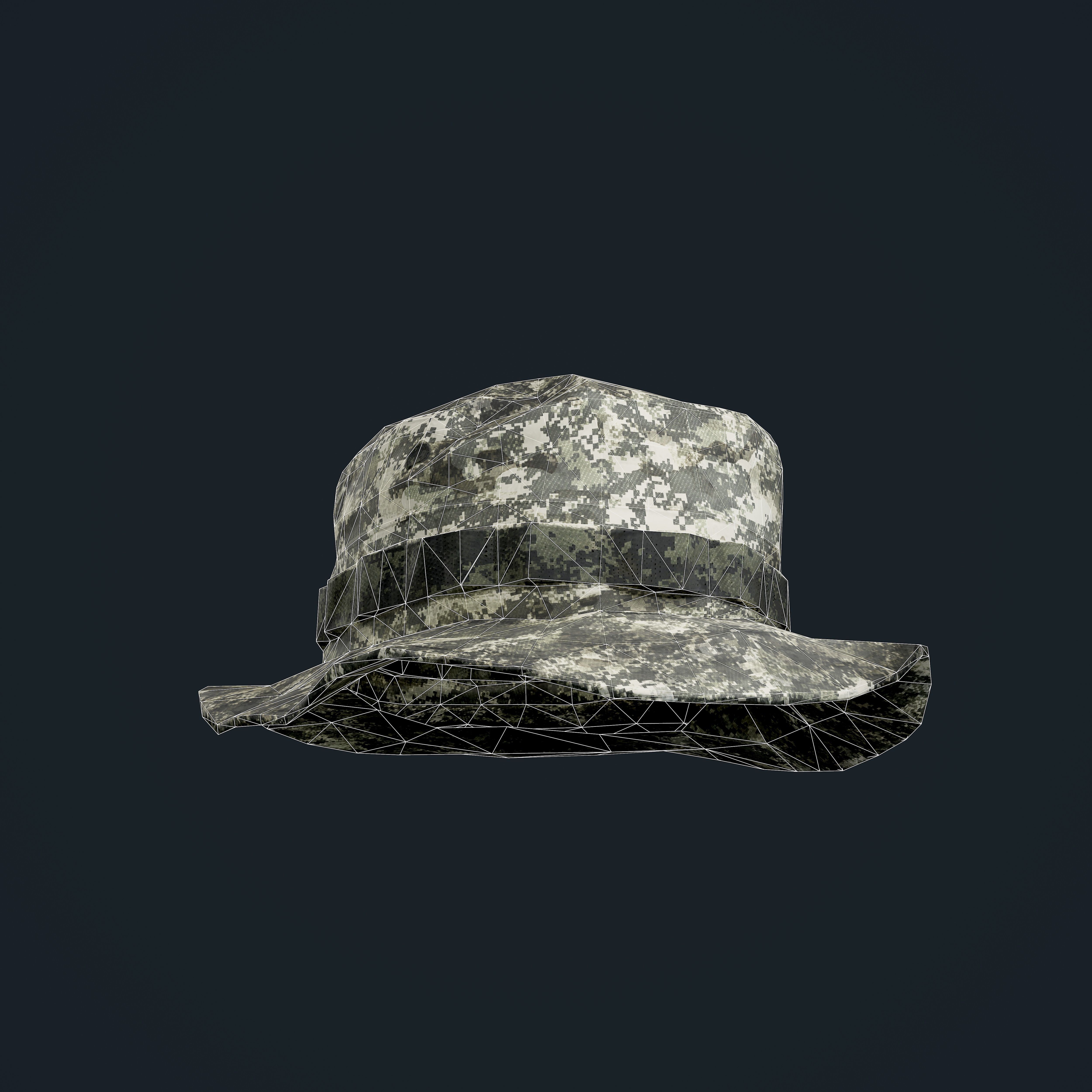 Military Hat Uniform Game Ready Low-poly 3D model_1