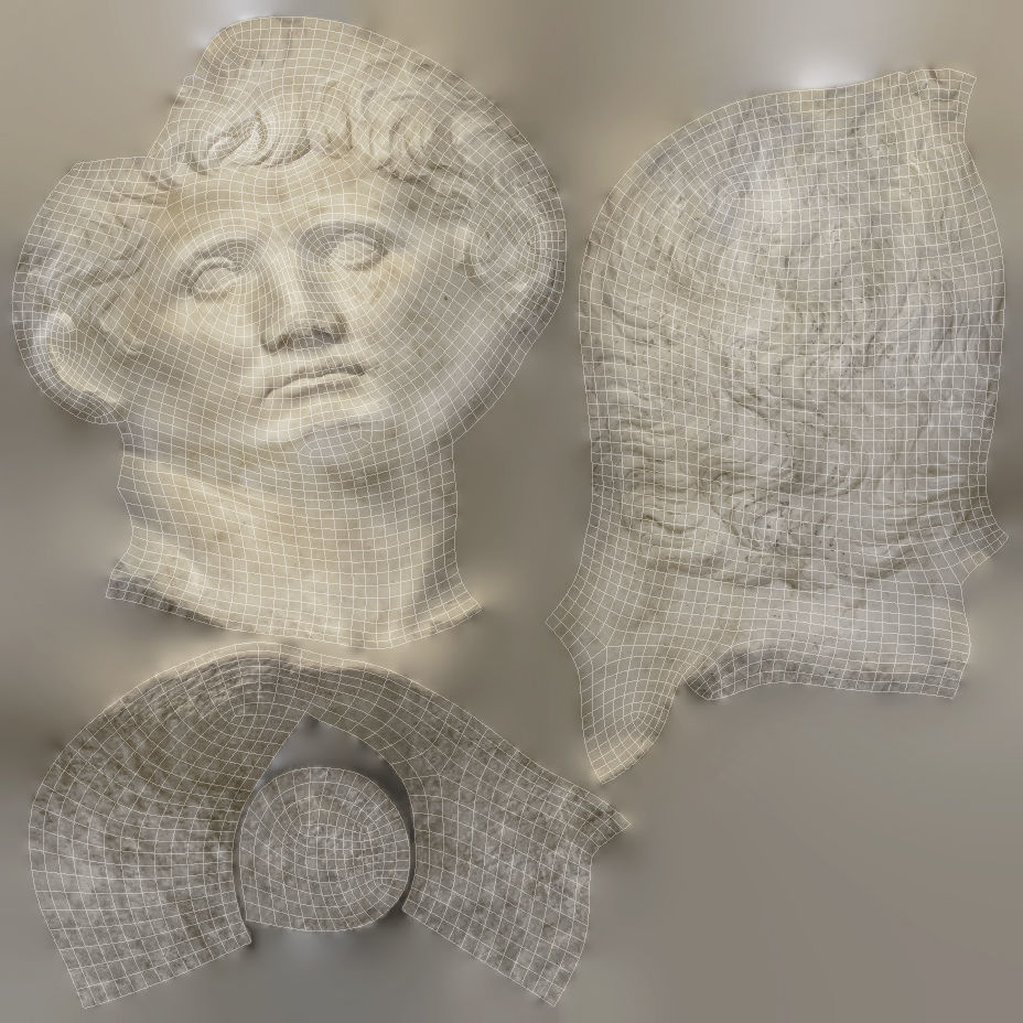 Augustus bust of ancient greek god 3D model_12