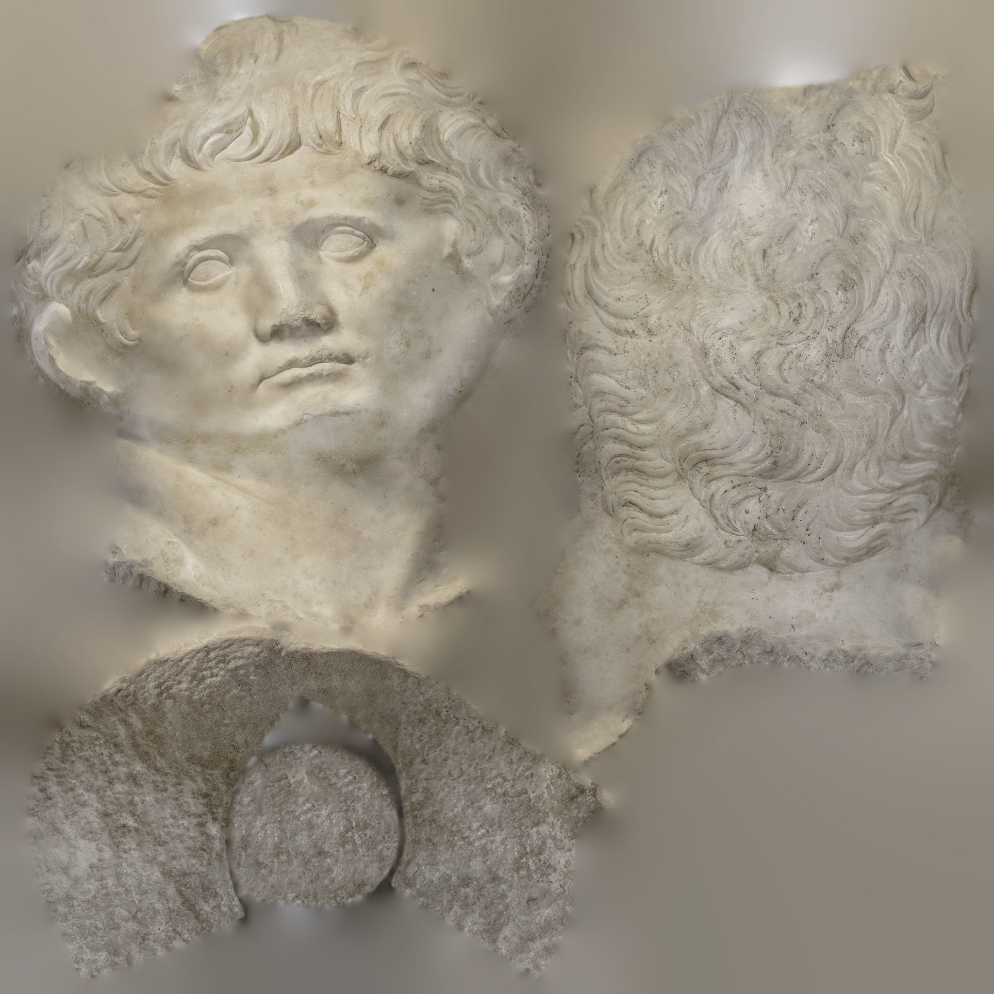 Augustus bust of ancient greek god 3D model_13