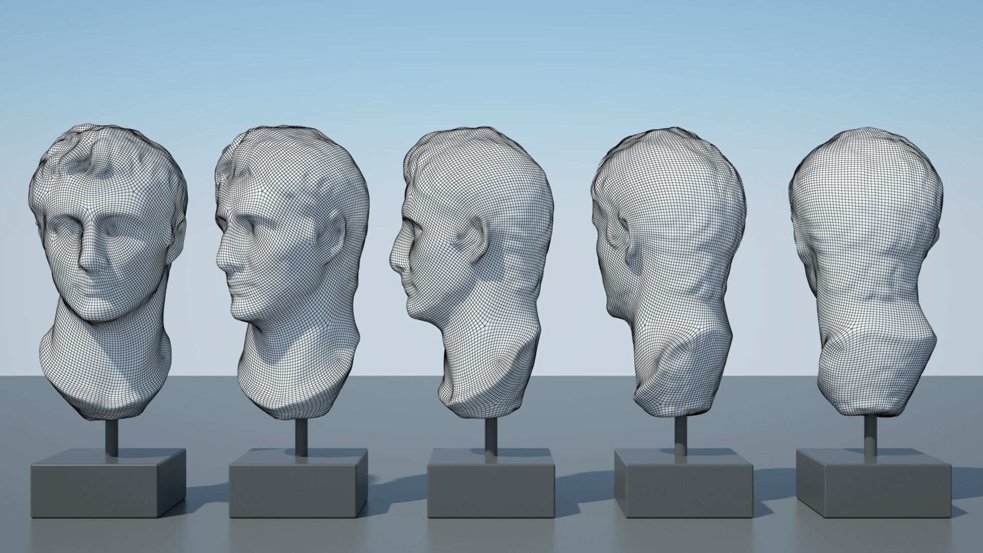 Augustus bust of ancient greek god 3D model_6