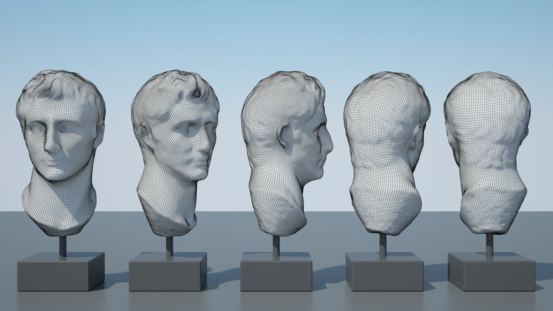 Augustus bust of ancient greek god 3D model_5