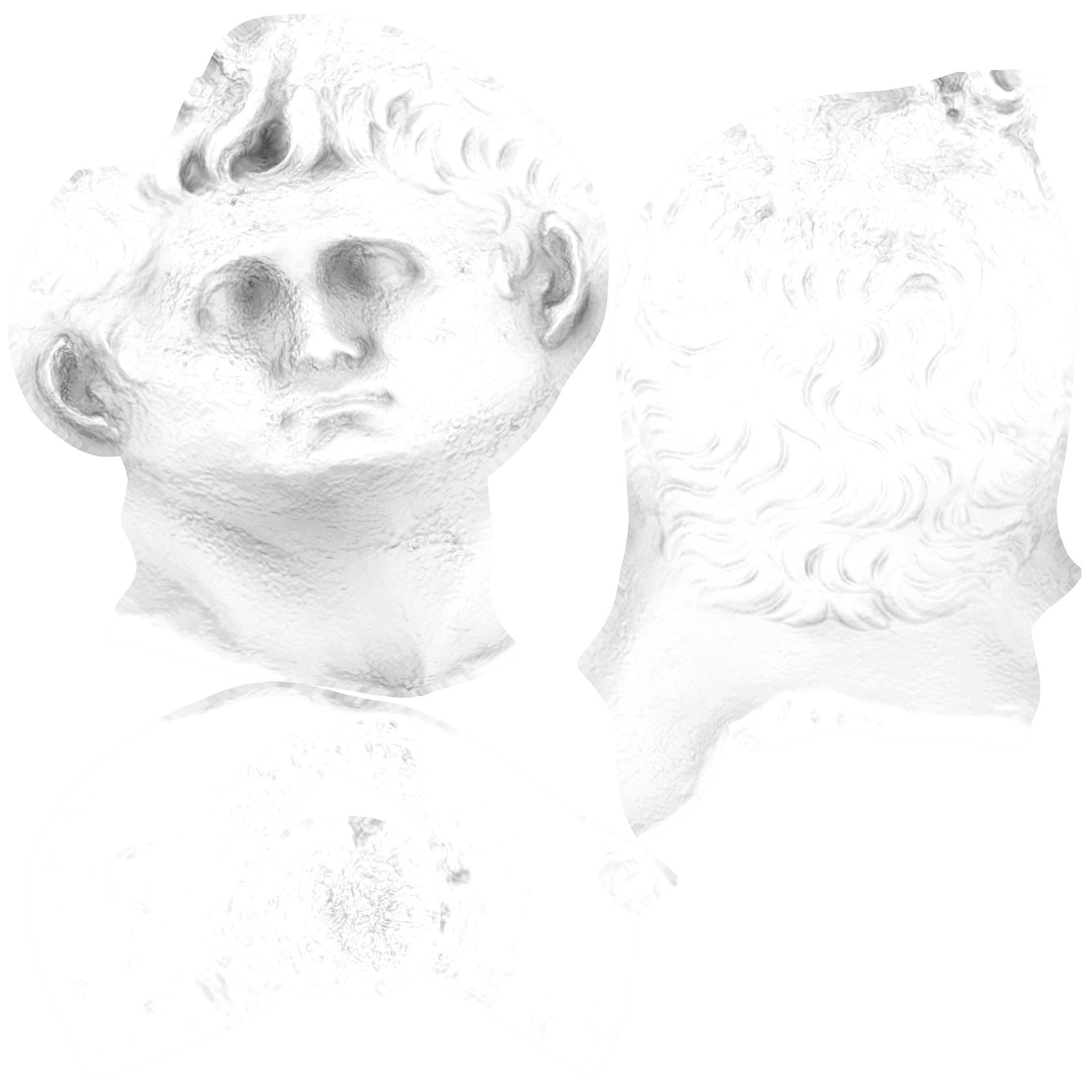 Augustus bust of ancient greek god 3D model_14