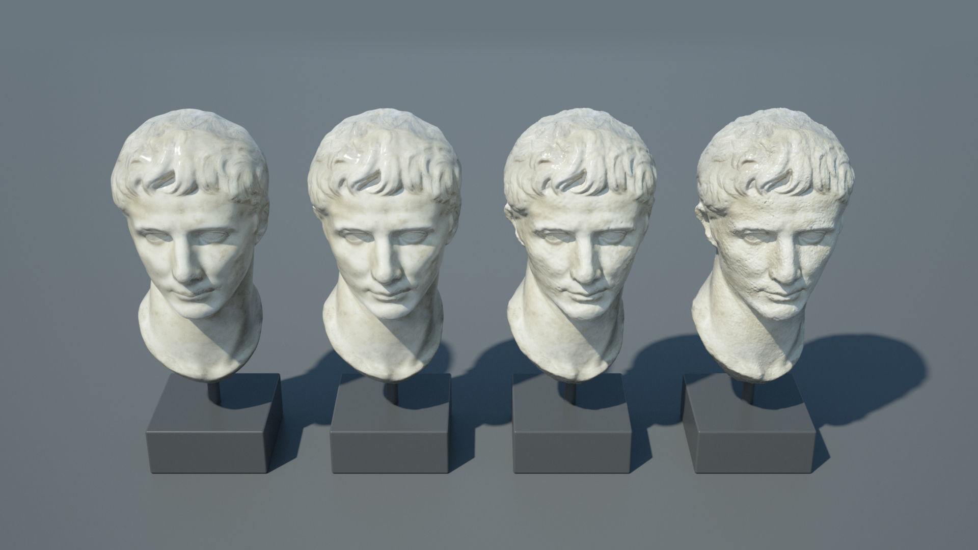 Augustus bust of ancient greek god 3D model_9