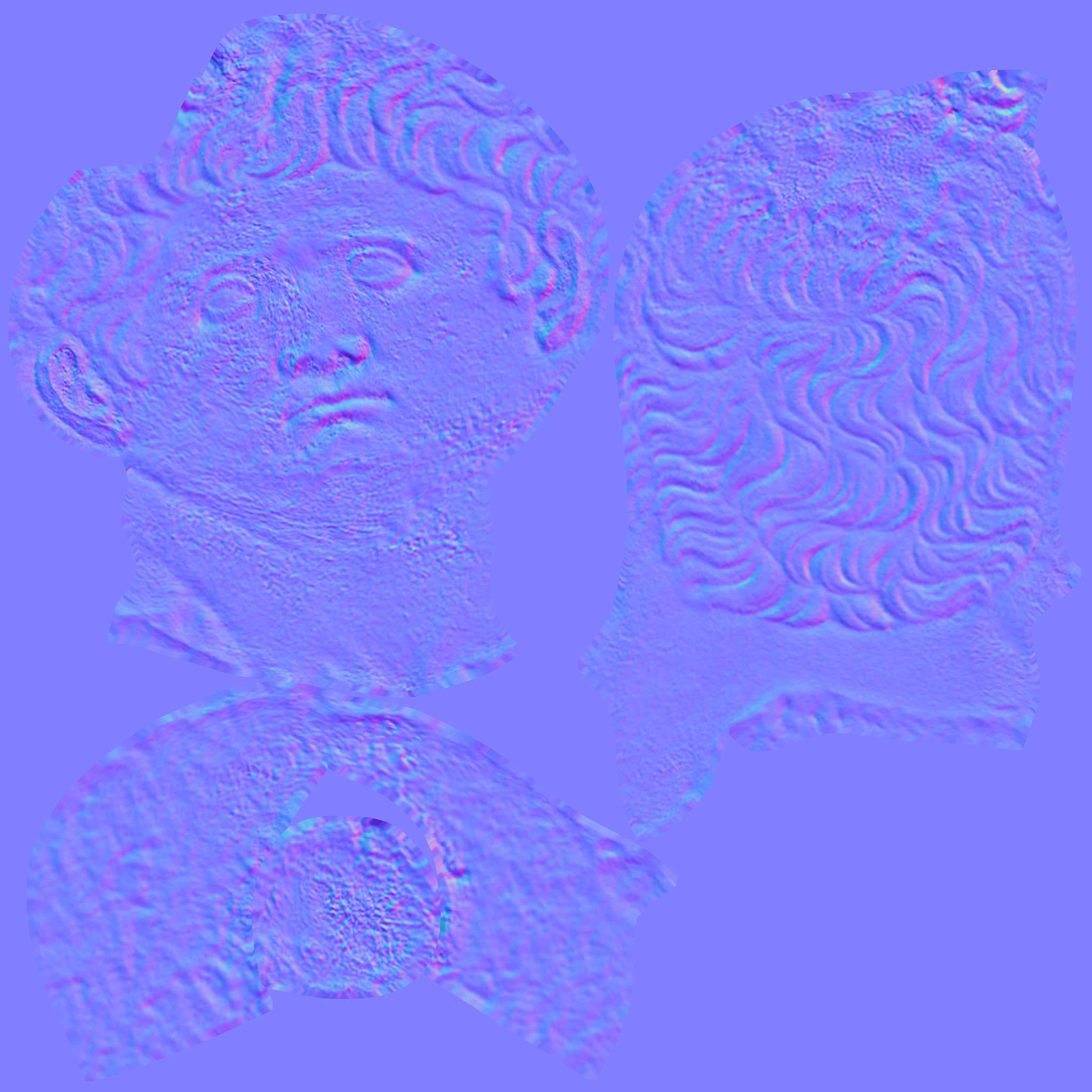 Augustus bust of ancient greek god 3D model_15