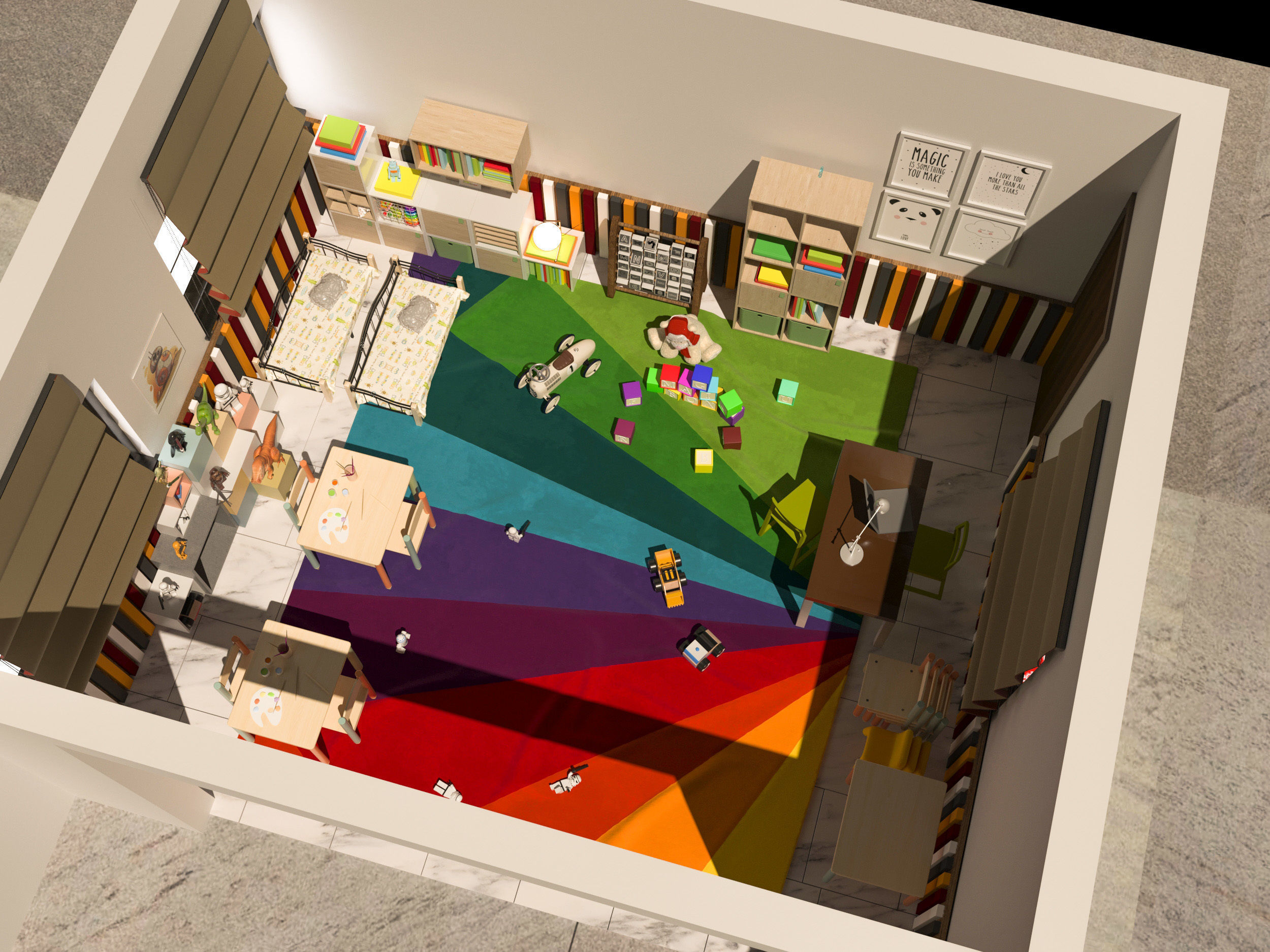 creche floor plan in video game 3D model_7