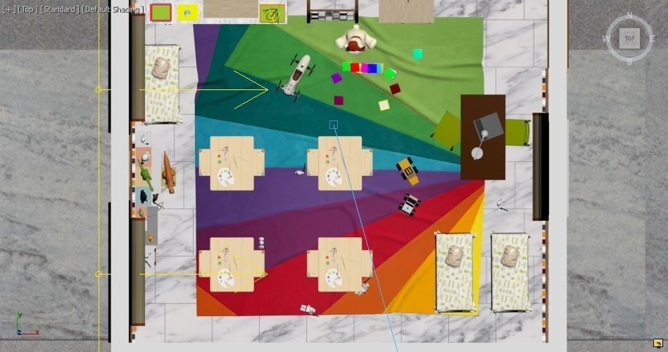 creche floor plan in video game 3D model_8