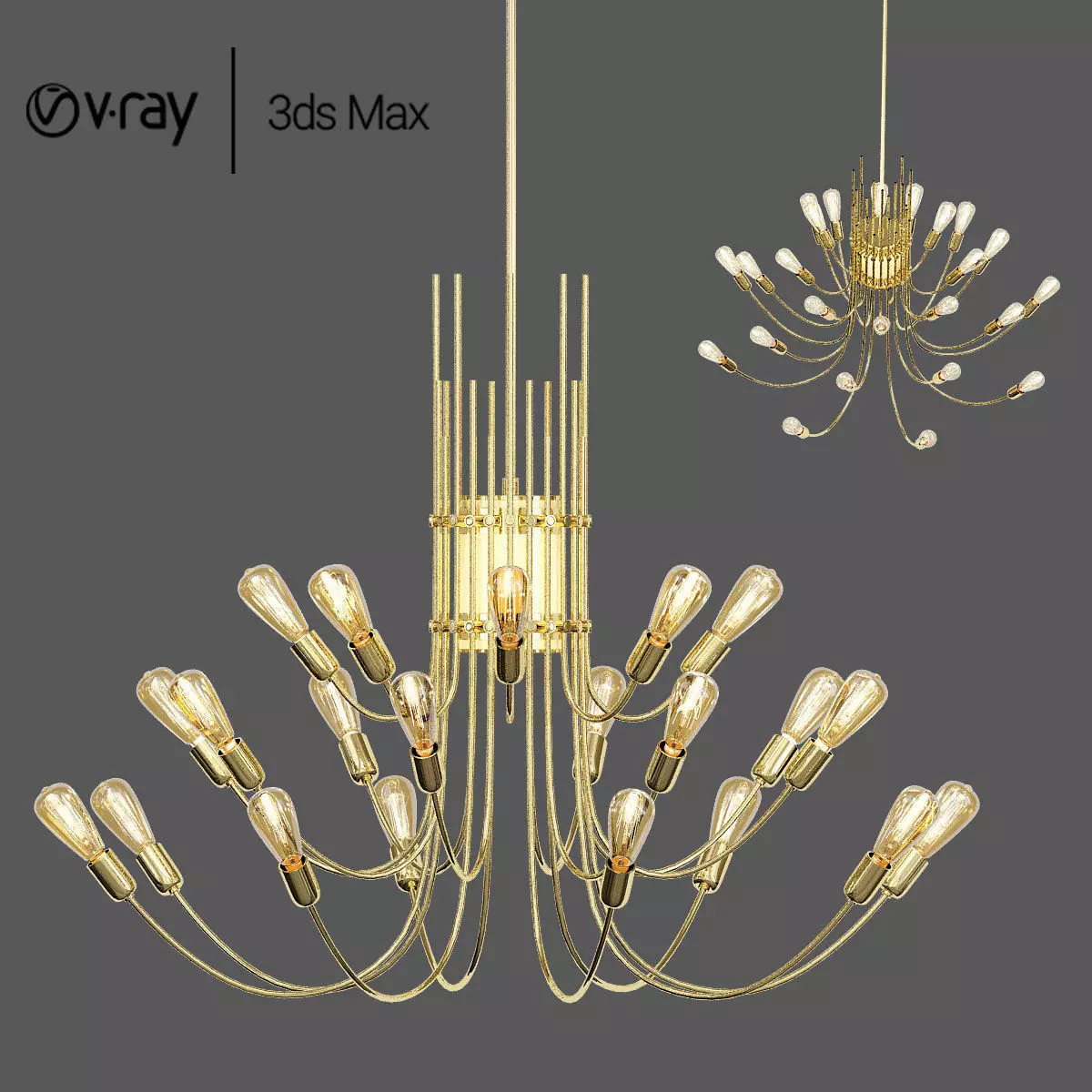 OCTUS ray chandelier 3D model_0