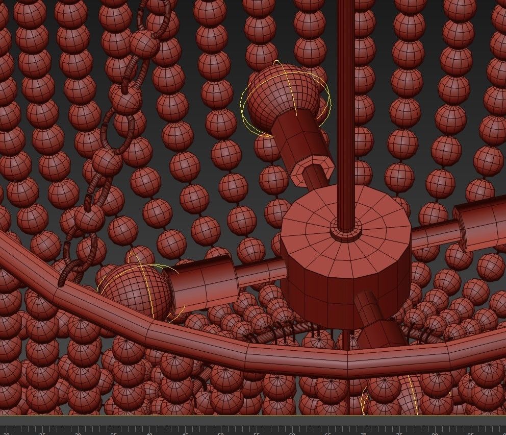 Jacqueline chandelier with crystals hanging from it 3D model_5