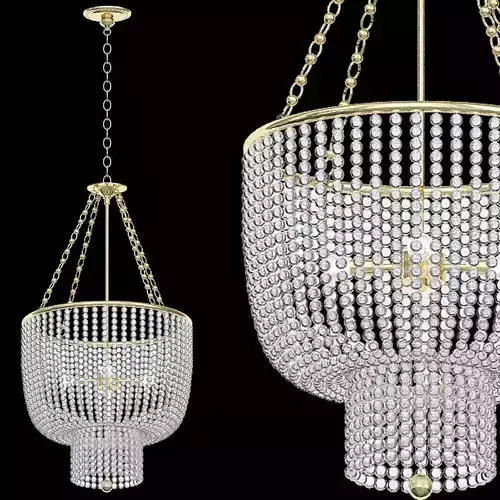 Jacqueline chandelier with crystals hanging from it